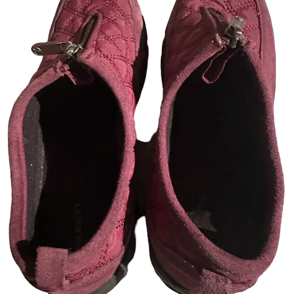 ❄️ Lands’ End slip-on shoe fleece lined Maroon Size 8.5 - Picture 8 of 15